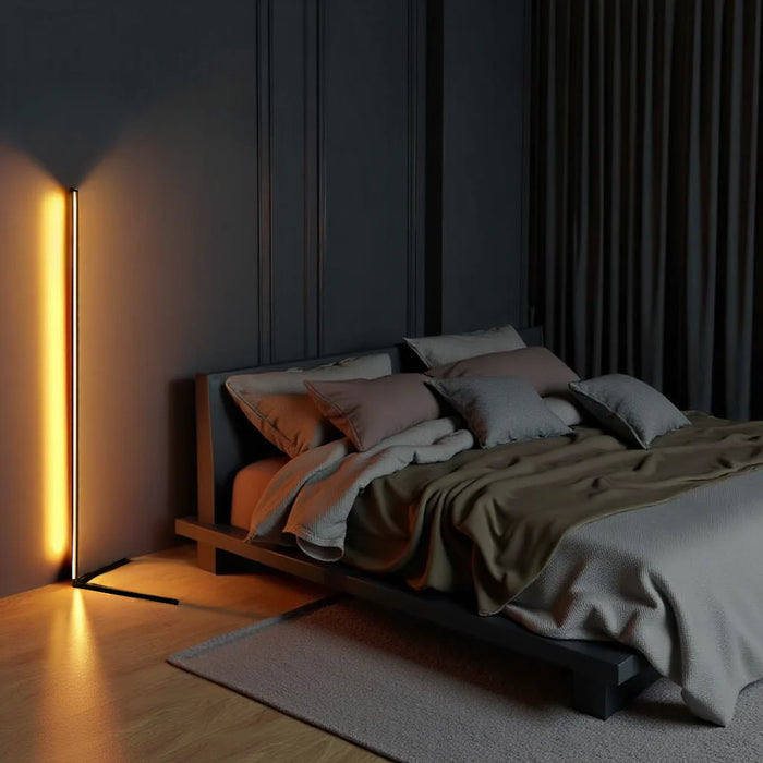 Minimalistinen LED-lattiavalaisin himmennettävillä valoasetuksilla ja modernilla lineaarisella muotoilulla