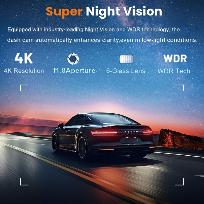 4K Ultra Dashcam – Slimme Beveiliging en Scherp Beeld tijdens Elke Rit