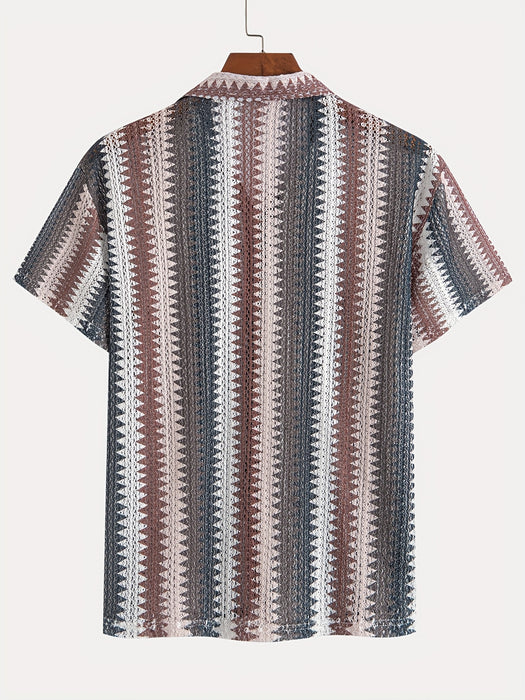 Heren Zomer Casual Korte Mouw Shirt – Geweven Stof voor een Frisse Look