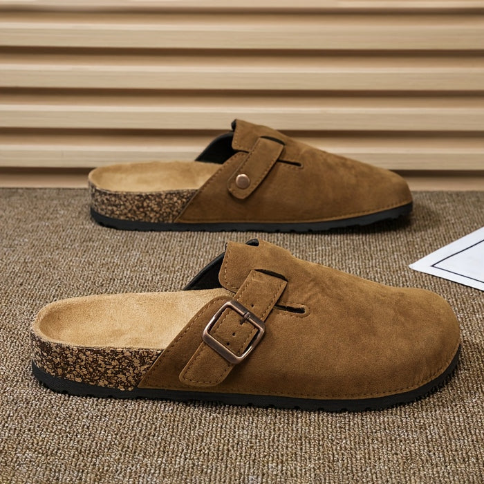 Unisex Slip-on Faux Suède Muiltjes – Lichtgewicht en Comfortabel met Kurken Zool