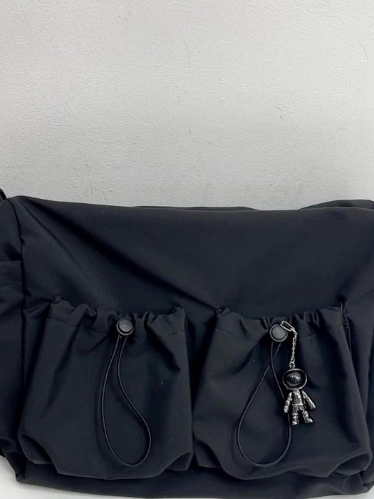 UrbanEase Crossbody Tas – Trekkoord Schoudertas met Grote Capaciteit