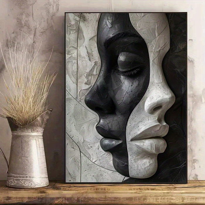 Abstract Vrouwelijk 3D Portret – DIY Canvas Set voor Kunstliefhebbers