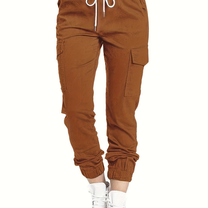 Pantalon cargo femme avec poches et coupe confortable, décontracté quotidien