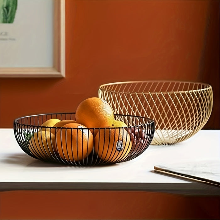 Ronde Metalen Fruitschaal voor Tafel en Keuken – Minimalistisch en Decoratief Ontwerp