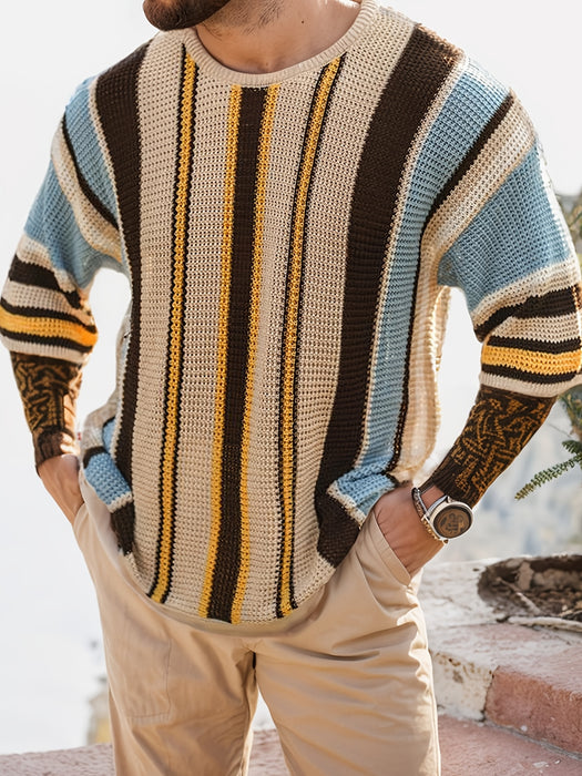 Casual Strepen Gebreide Trui – Comfortabel en Luchtig