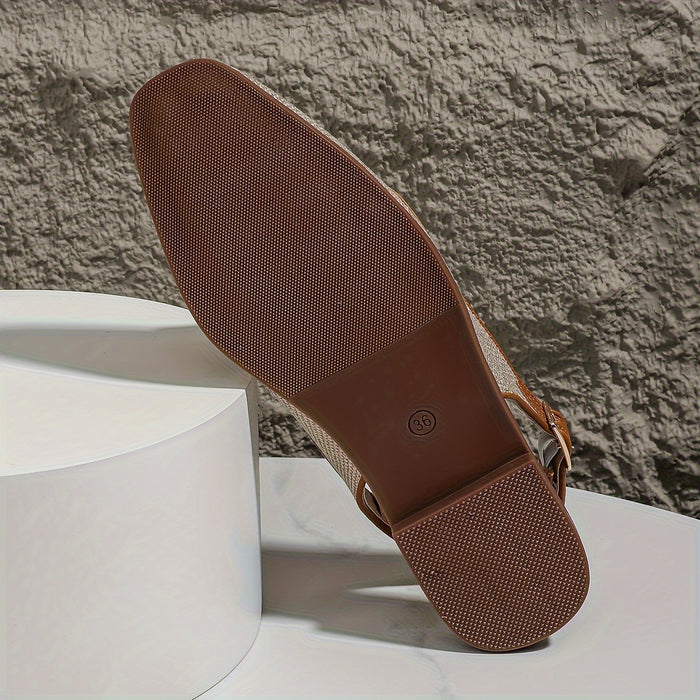 Dames Sandalen met Metalen Gesp – Stijlvol en Comfortabel met Vierkante Neus