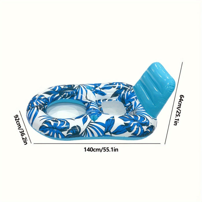 Lounge de piscine gonflable avec dossier et porte-gobelets pour une flottaison détendue