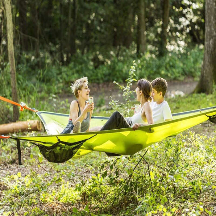 Outdoor Meerpersoons Hangmat met 3-Punts Systeem – Ruim en Comfortabel