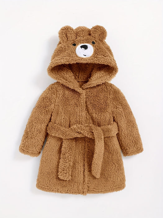 Baby badekåbe med hætte – Blød bamse-badekåbe til babyer og småbørn om vinteren