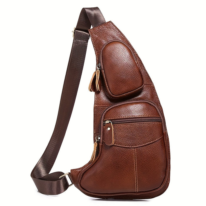 Vintage Classic Leren Slingtas – Compact en Duurzaam