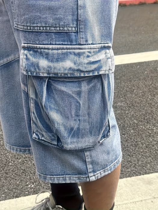 Casual Herenshorts Denim Cargo – Robuust en Praktisch voor Dagelijks Gebruik