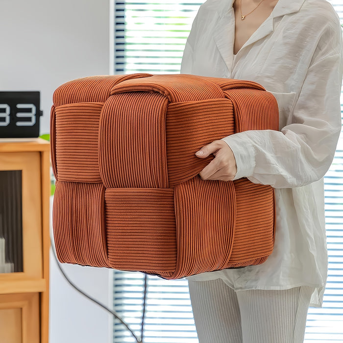 Compacte Vierkante Poef met Zachte Bekleding – Comfortabel en Veelzijdig Design