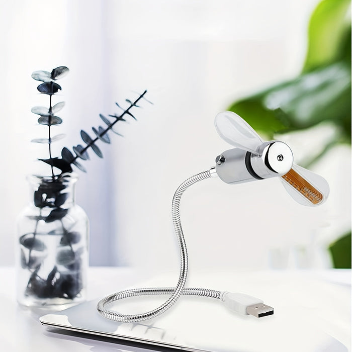 Draagbare USB LED Klokventilator met Tijdweergave