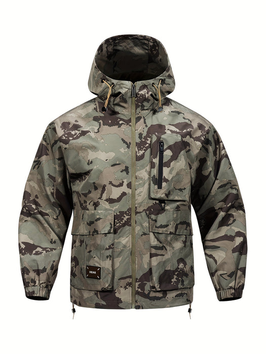 Heren jas met camouflagepatroon en capuchon – Casual en comfortabel