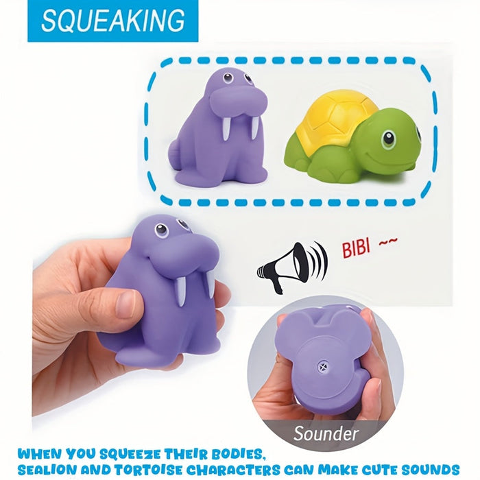 Bad Speelgoed Set met Netten – Drijvende Zeewezens en Water Spuiters