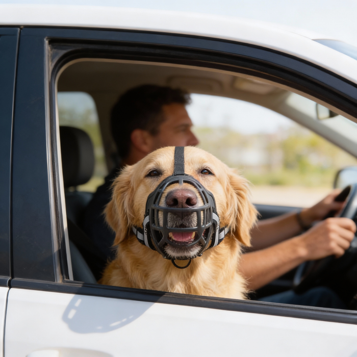 Justerbar hundemundkurv med åndbart net til sikker daglig brug