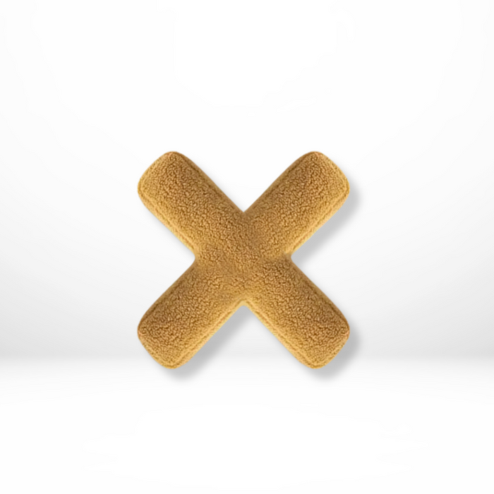 Dekorativ alfabetpude med fløjlsstruktur til boligindretning