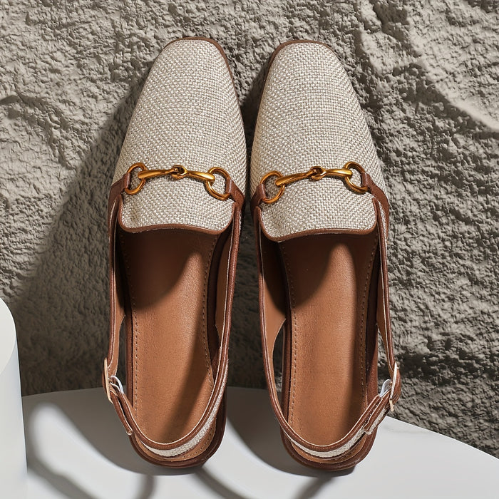 Dames Sandalen met Metalen Gesp – Stijlvol en Comfortabel met Vierkante Neus