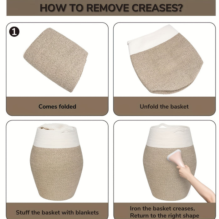 Grote Geweven Wicker Wasmand – Praktisch en Elegant voor Elke Wasruimte