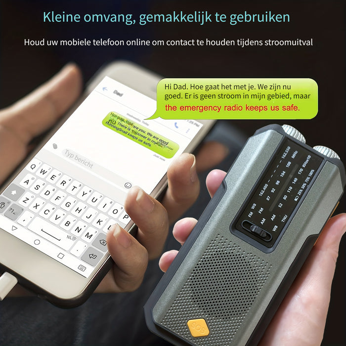 Daykit Draagbare AM/FM Radio – Met Zonnepaneel en Zaklamp