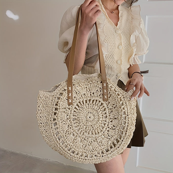 SunWave Ronde Stro Schoudertas – Casual en Luchtig