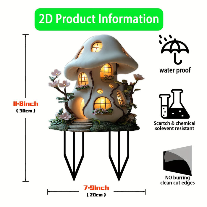 Betoverend Kersthuisje Tuinbeeld - Een Magische Sfeer voor je Tuin