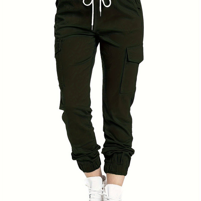 Pantalon cargo femme avec poches et coupe confortable, décontracté quotidien