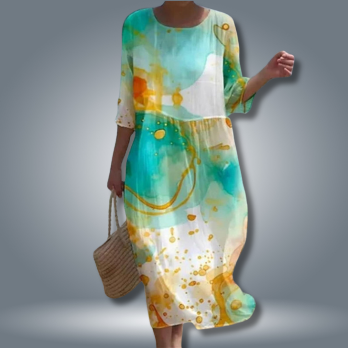 Zomerjurk Dames met Abstract Bloemenpatroon en A-Lijn