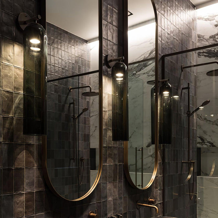 Cilindrische Glazen Wandlamp met Luxe Afwerking – Decoratieve LED Sconce voor Modern Interieur