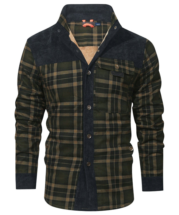 Robuuste Heren Flaneljas met Imitatiebontvoering – Warm, Slijtvast en Beschermend