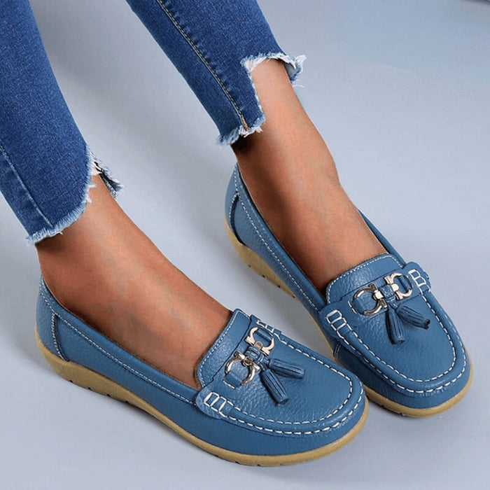 Naisten nahkaiset slip-on-kengät mukavalla istuvuudella ja ajattomalla tyylillä