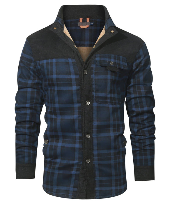 Robuuste Heren Flaneljas met Imitatiebontvoering – Warm, Slijtvast en Beschermend