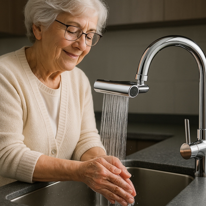 FlexiFlow Kraanopzetstuk – 4 standen & 360° draaibaar