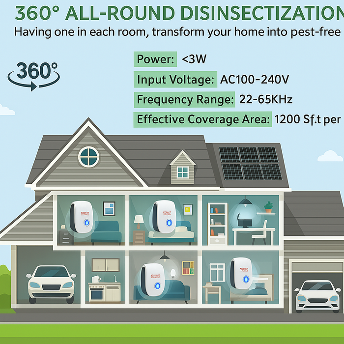 Ultrasone Ratten- en Muizenverjager – Stil, Veilig en Chemischvrij