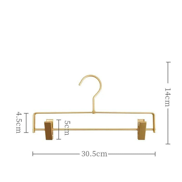 Metallklädhängare för byxor och kjolar med halkfria klämmor och platsbesparing