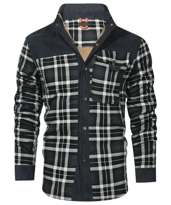 Robuuste Heren Flaneljas met Imitatiebontvoering – Warm, Slijtvast en Beschermend