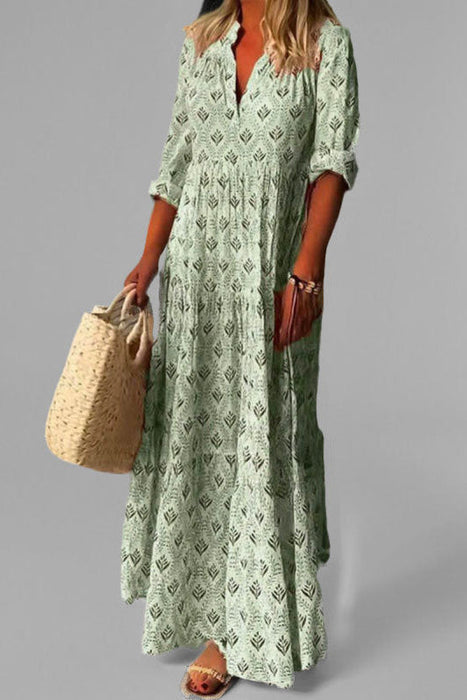 Elegante Maxi-mekko, jossa laskeutuva istuvuus kesäisiin ja tyylikkäisiin päiviin