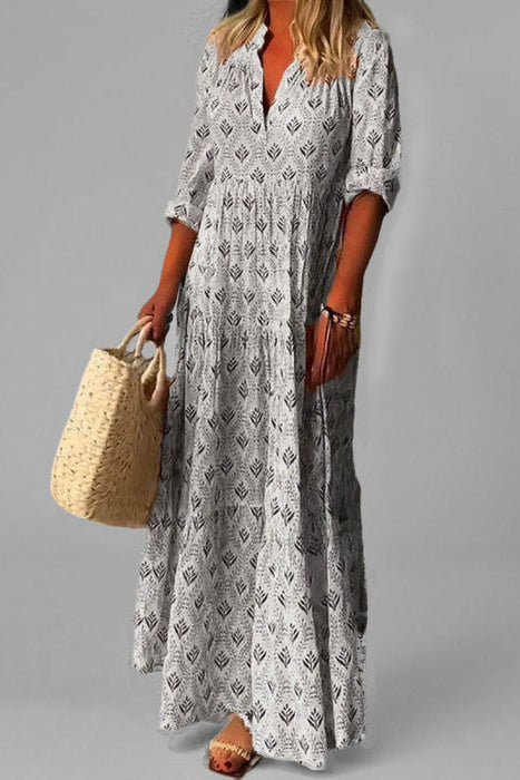 Elegante Maxi-mekko, jossa laskeutuva istuvuus kesäisiin ja tyylikkäisiin päiviin