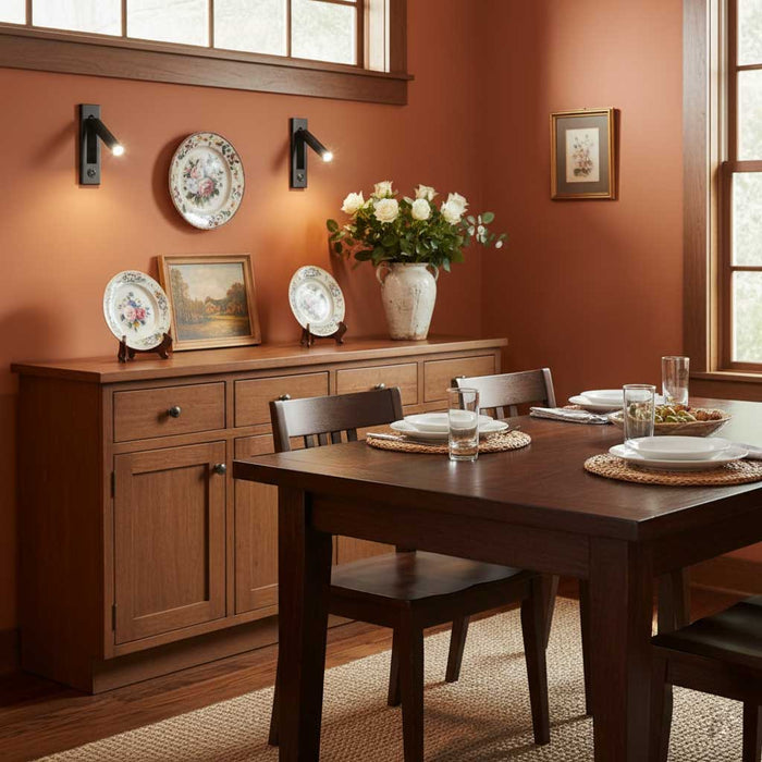 Sammenklappelig LED-væglæselampe til seng og arbejdsværelse – justerbar, pladsbesparende og fokuseret lys