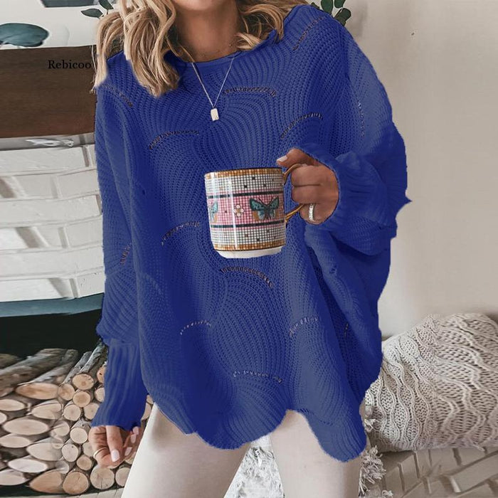 Oversized sweater med åbent snit til kvinder – Komfortabel og trendy 