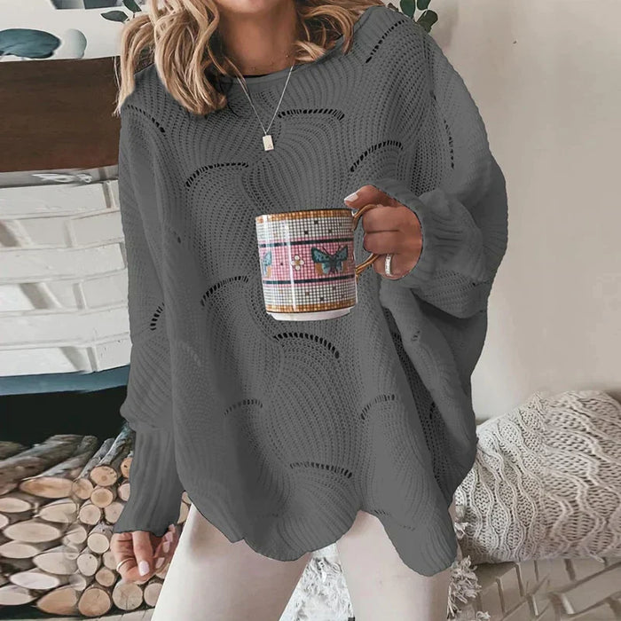 Oversized sweater med åbent snit til kvinder – Komfortabel og trendy 