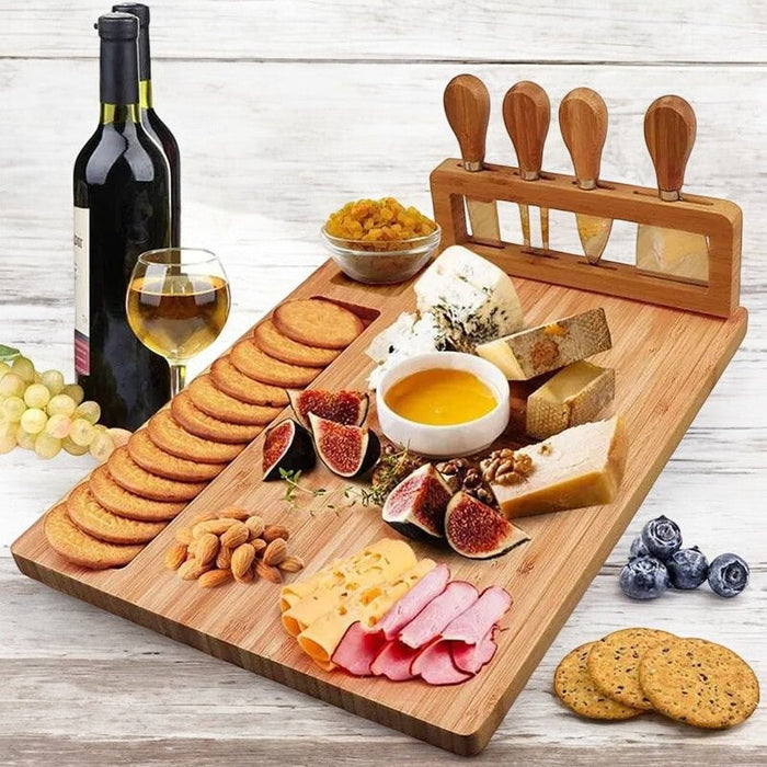 BambooServe Kaasplank Set – Stijlvol en Functioneel Genieten