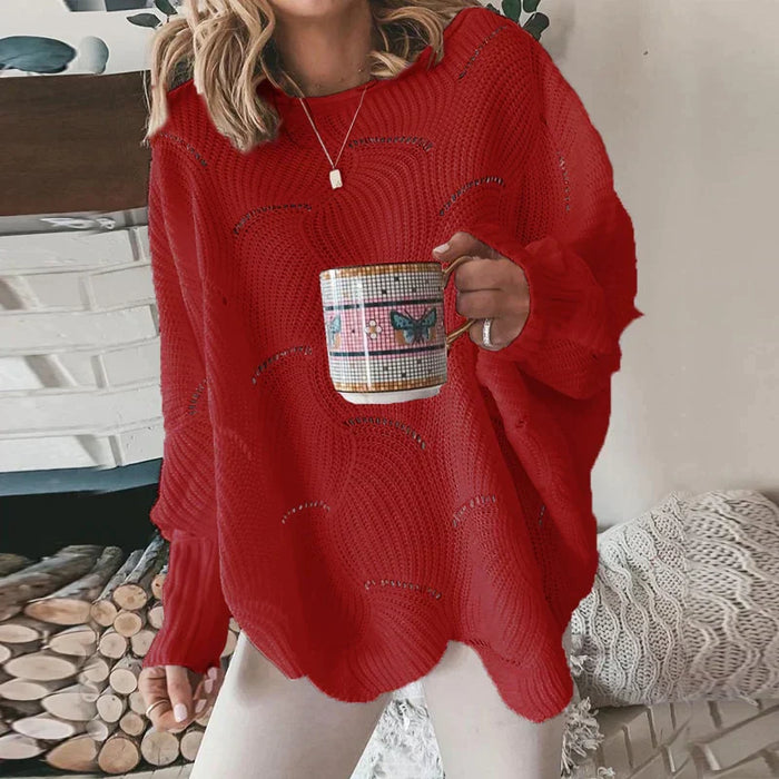 Oversized sweater med åbent snit til kvinder – Komfortabel og trendy 