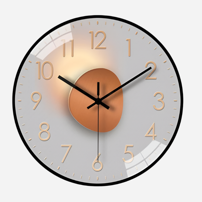 Luxe Ronde Wandklok – Tijdloos Design en Geluidloze Rust