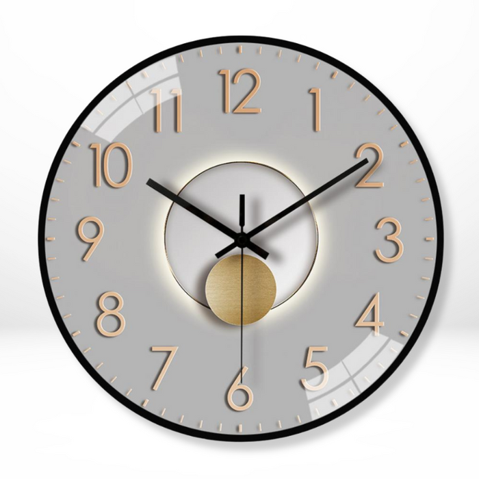 Luxe Ronde Wandklok – Tijdloos Design en Geluidloze Rust