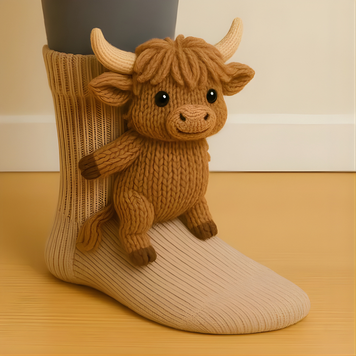 Unisex hussokker med 3D-dyremotiv og skridsikre materialer – Varme og behagelige