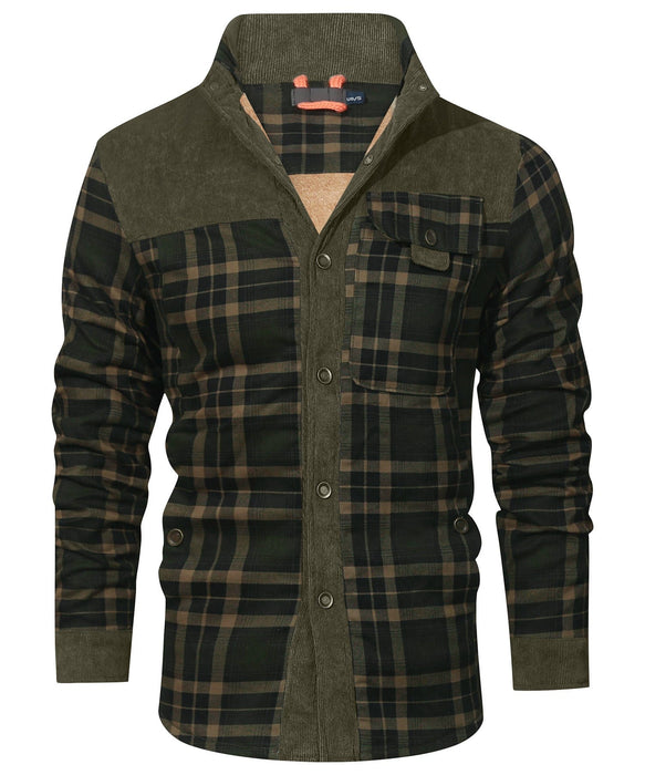 Robuuste Heren Flaneljas met Imitatiebontvoering – Warm, Slijtvast en Beschermend