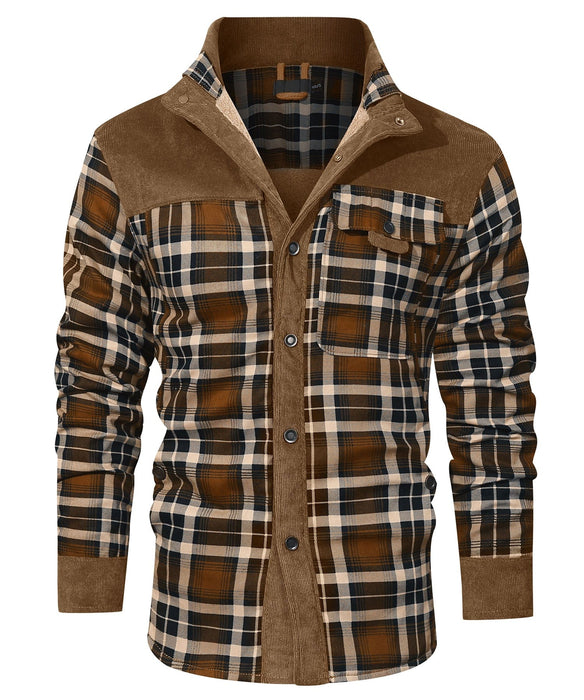 Robuuste Heren Flaneljas met Imitatiebontvoering – Warm, Slijtvast en Beschermend
