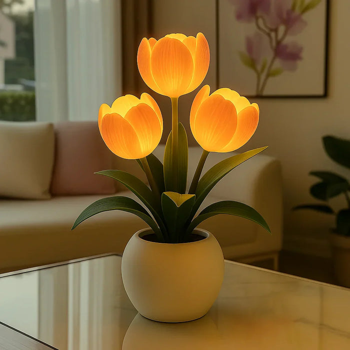 Koristeelliset tulppaanit LED-lamppu lämpimällä valolla ja himmennettävällä valaistuksella