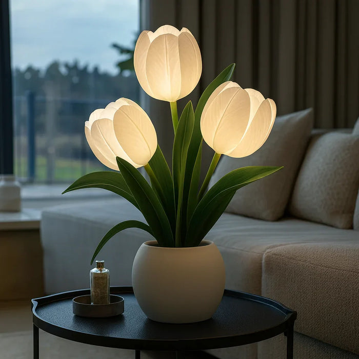 Koristeelliset tulppaanit LED-lamppu lämpimällä valolla ja himmennettävällä valaistuksella